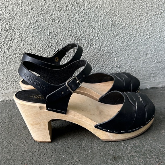 Sweedish Hasbeens Mirja Clog Sandals Size 38 Bohemian Vacation Resortwear - Picture 4 of 14